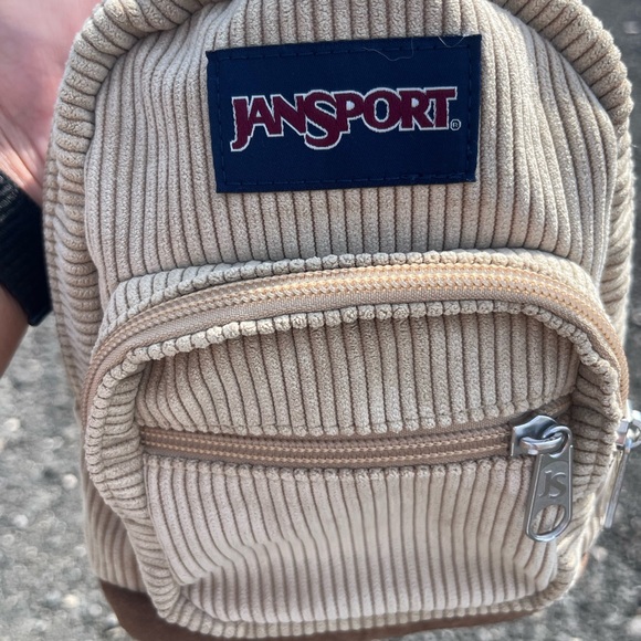 Jansport Tan Corduroy Half Pint Mini Backpack - Picture 9 of 10